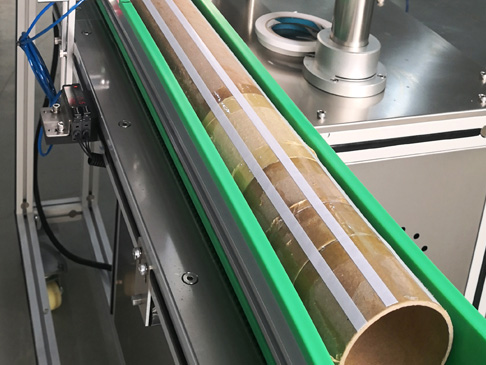 全自動長管圓筒貼雙面膠機-長度可選自動剪貼-專業生產商優選【萬志自動化】